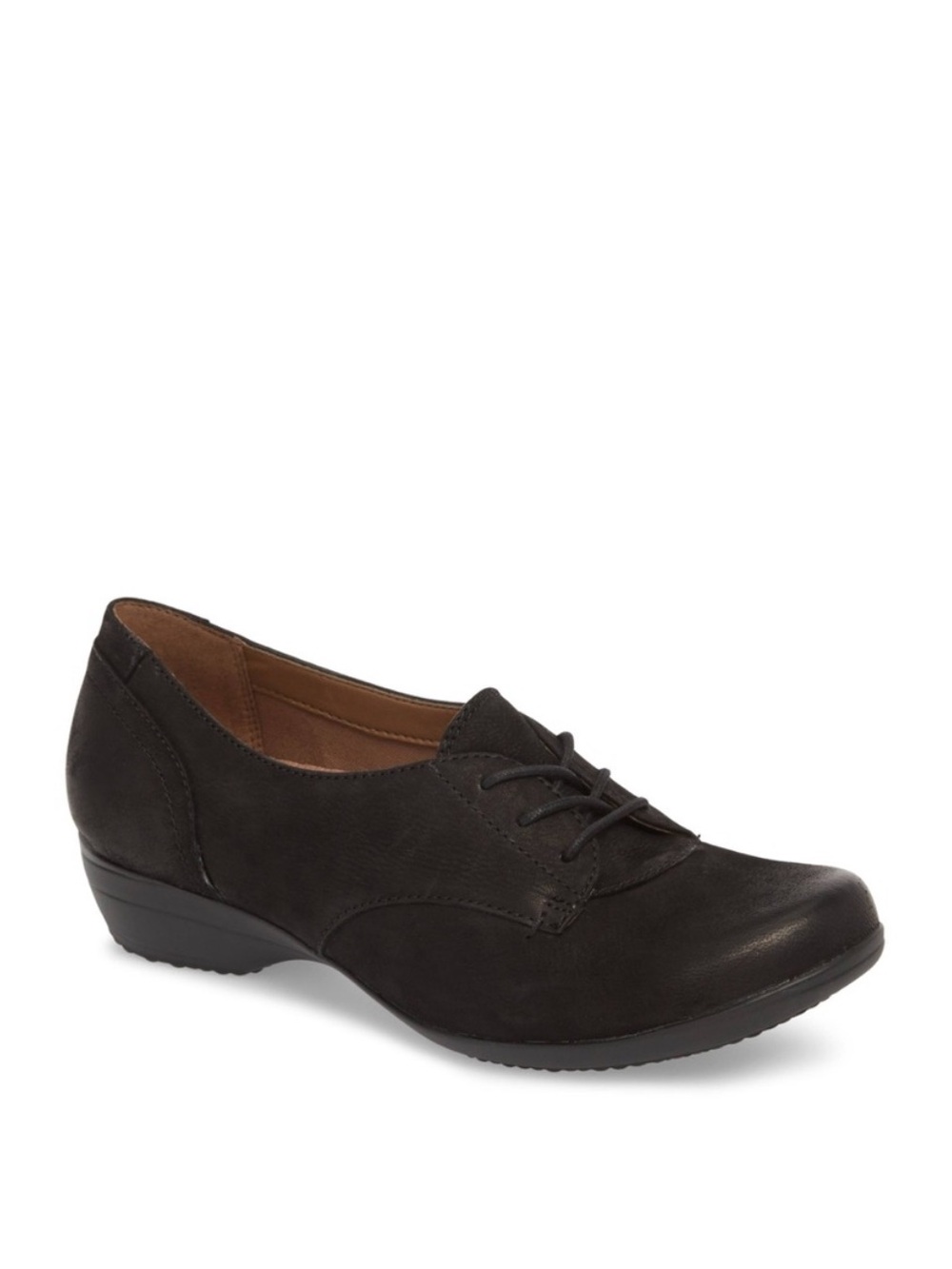 Dansko Fallon Oxford Shoe Black Burnished Nubuck Leather EU 37 US 6.5-7